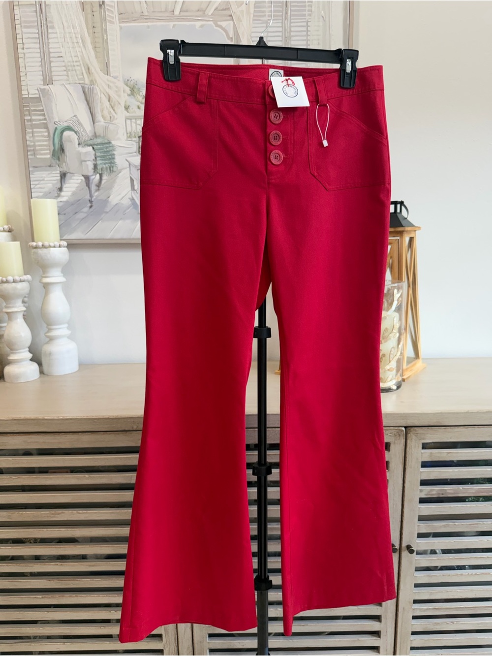 Ines De La Fressange Charlotte Red Trousers